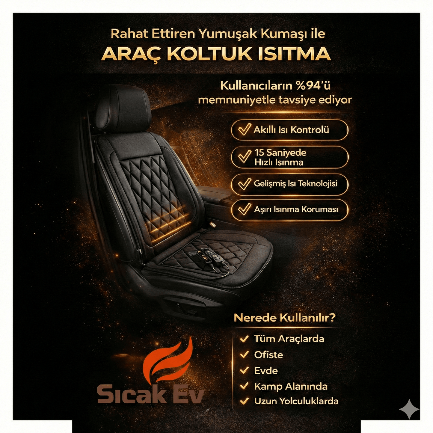 CoverHeat Araç Koltuk Isıtma (12V)