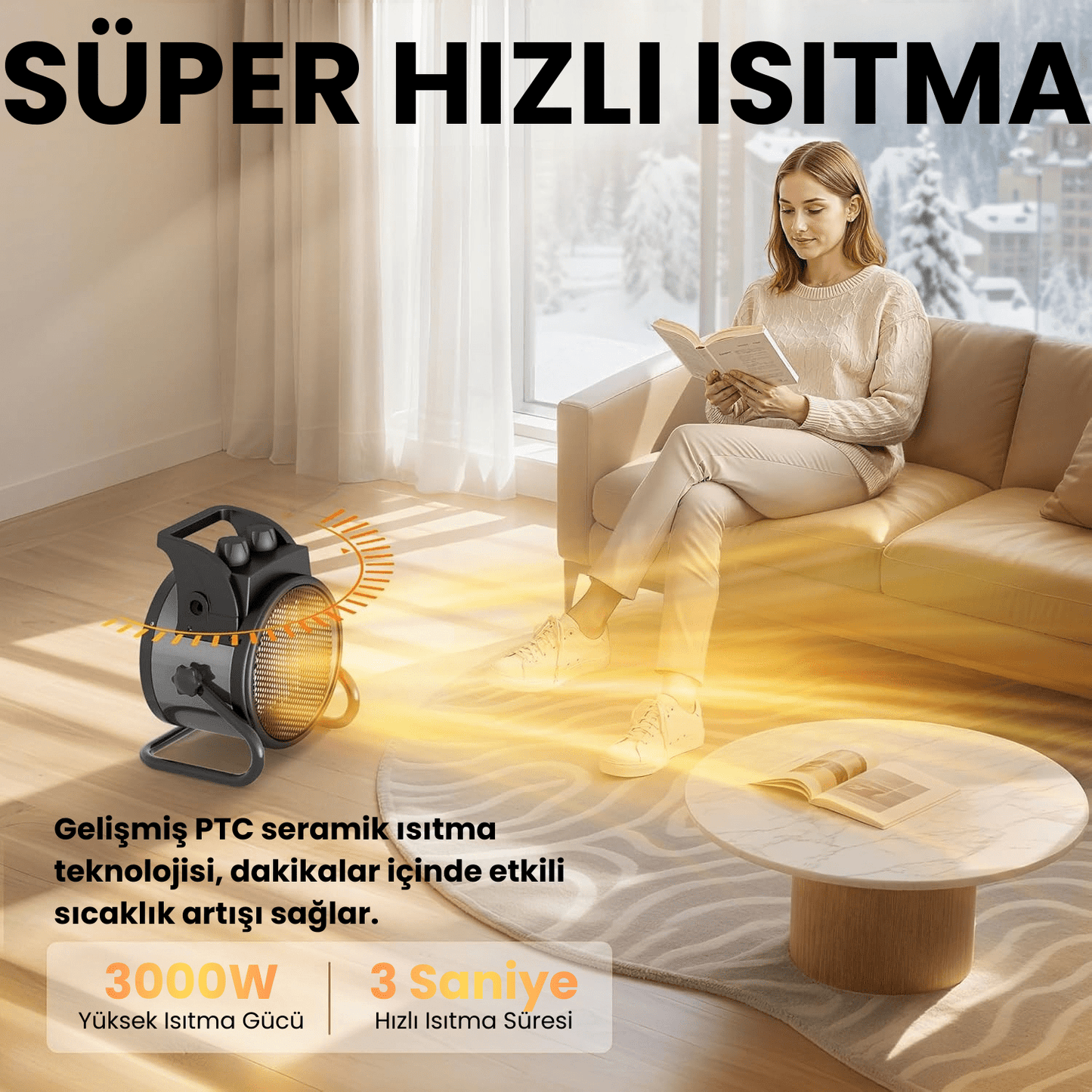 HeatUltra Elektrikli Isıtıcı Fan (3000w)