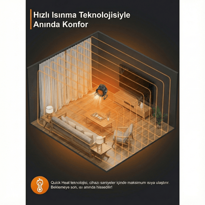 HeatUltra Elektrikli Isıtıcı Fan (3000w)